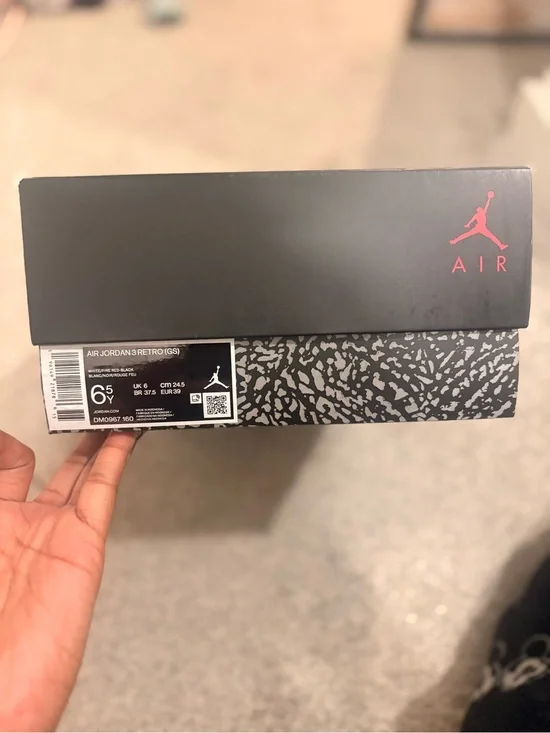 Jordan Red and White Basketball Sneaker Interior