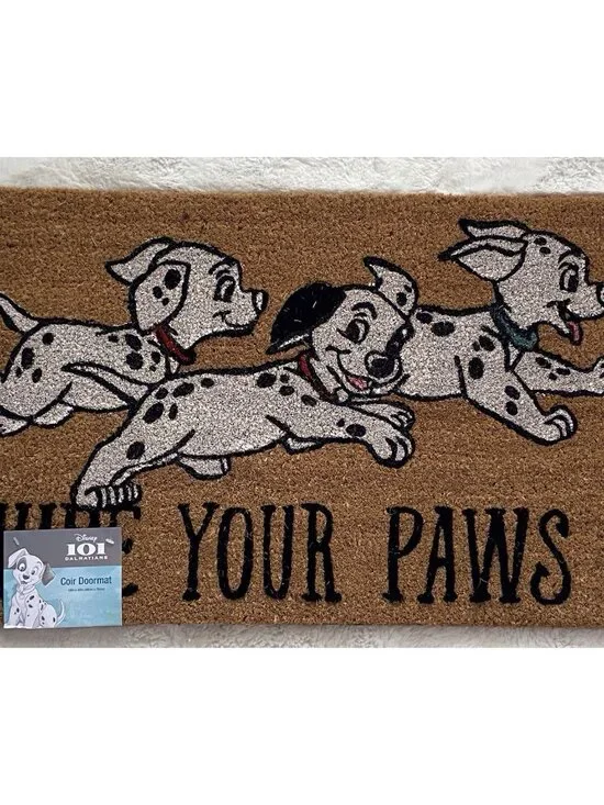 Disney 101 Dalmatians Wipe Your Paws Coir Door Mat Outdoor‎ 18 X 30” Porch NEW