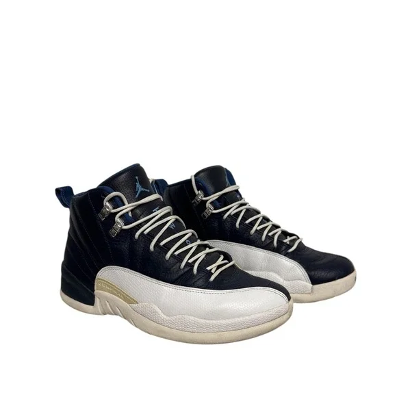 Air Jordan 12 Retro Obsidian White University Blue 130690-410 Mens Sneakers‎ 9