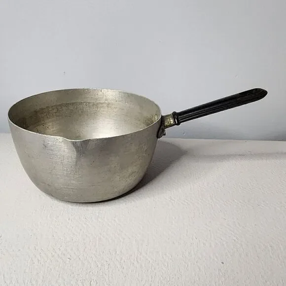 Vintage Aluminum Small Pan Pouring Spout Bakelite Handle Made in Italy