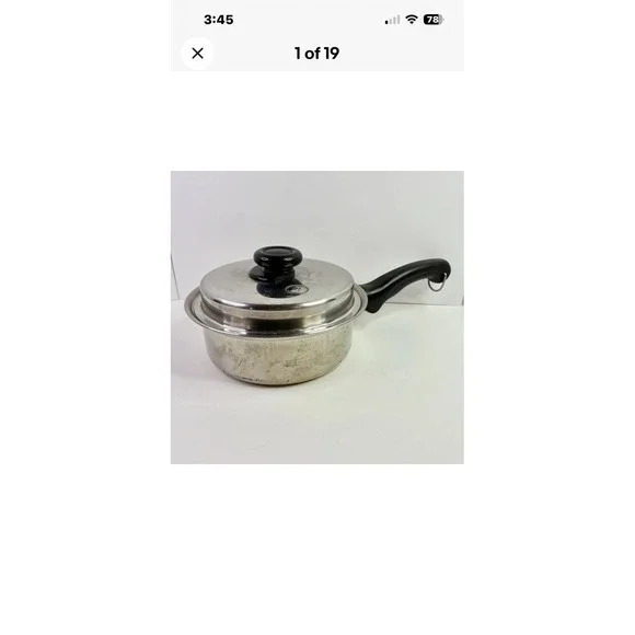 Saladmaster 18-8 Tri-Clad Stainless Steel Saucepan with Vapo Lid Vintage 7 Inch