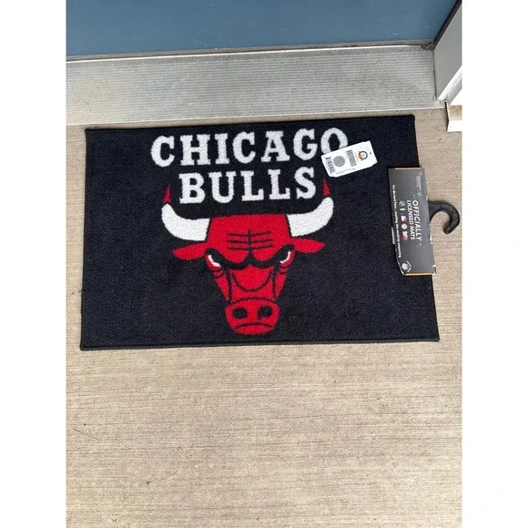 Fanmats Chicago Bulls Door Mat NBA 20x30 Black New Starter Rug Logo