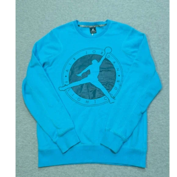 Jordan Air Jordan Flight Club Blue Graphic Crew Sweatshirt 585544-456 Mens L