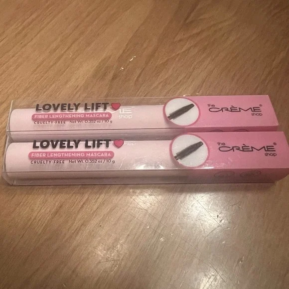 NEW The Crème Shop Lovely Lift Fiber Lengthening Mascara In Black -‎ LOT OF 2