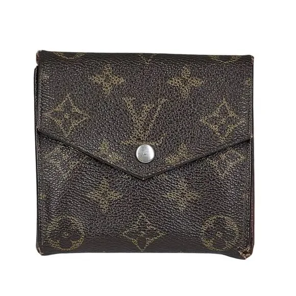LOUIS VUITTON VINTAGE MONOGRAM CANVAS SNAP WALLET – BROWN – EDGE/INTERIOR WEAR