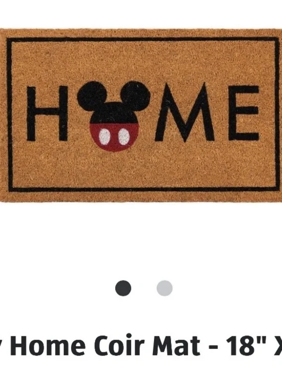 Disney Aldi HOME Coir Doormat with Black and Red Mickey Accent