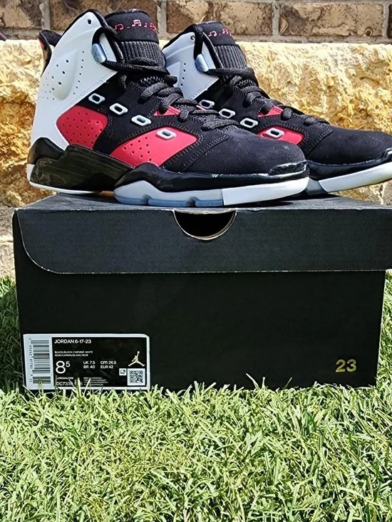 Air Jordan 6-17-23 Black/Red/White Basketball Shoes