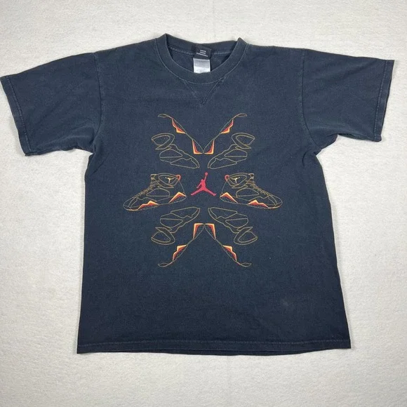 Jordan Shirt Mens Small Black Air Jordan 7 Retro Sneaker Graphic‎ Tee Jumpman