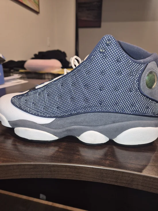 Jordan Men’s Navy Blue and White Athletic Sneakers