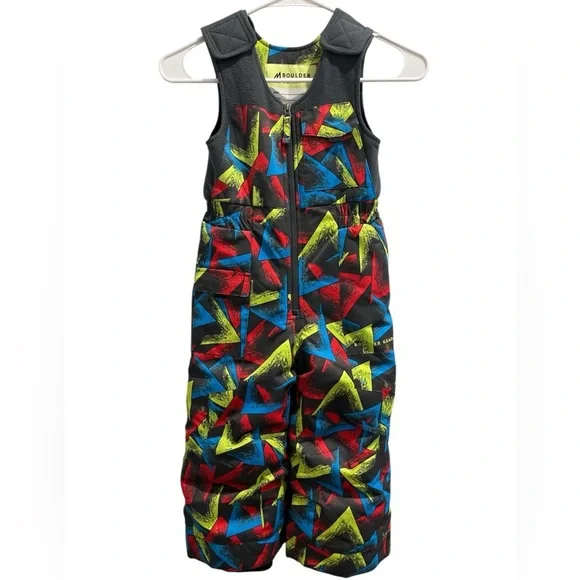 Boulder Gear Colorful Geometric Kids Snow Bib Unisex Size 4