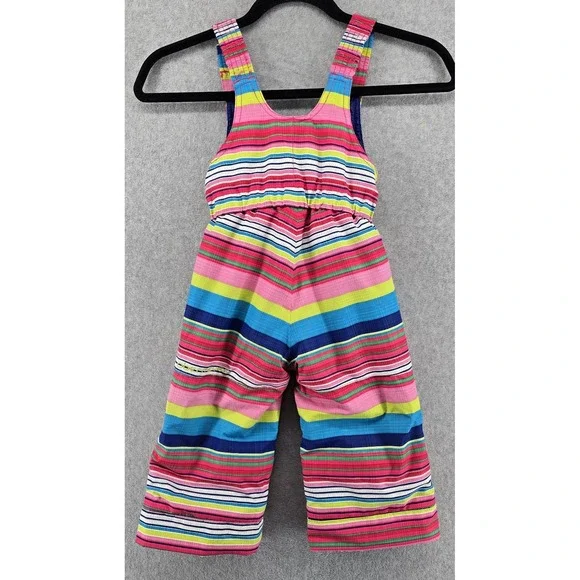 Obermeyer Snoverall Ski Bibs Toddler Sz 2 Snow I-Grow Extend Winter Colorful Fun