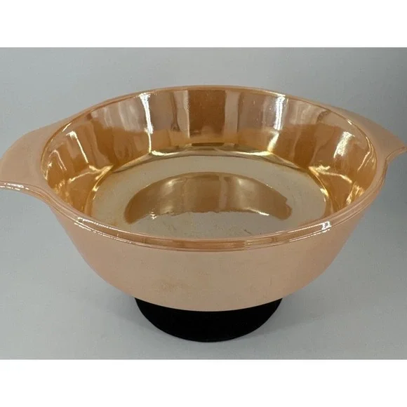 Anchor Hocking Fire King MCM 1.5 QT Casserole Dish 437‎ Gold Peach Luster VTG