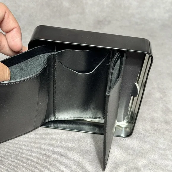 New Mens Carhartt Genuine Leather Wallet Trifold - Black