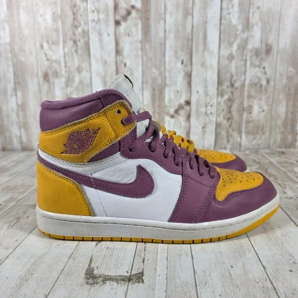 Air Jordan‎ 1 Retro High OG Brotherhood Gold Purple 555088-706 Mens Size 8
