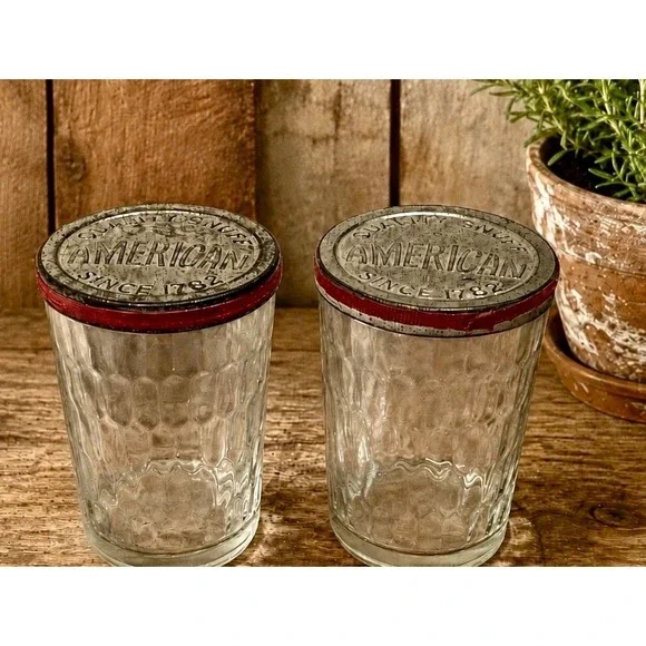2 American Quality Snuff Since 1782 Jars w/lids Nice!