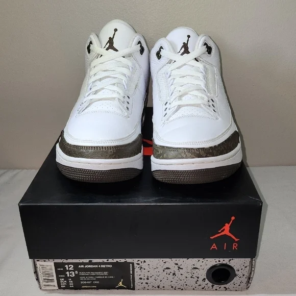 Jordan Retro Sneakers White with Black and Brown Details