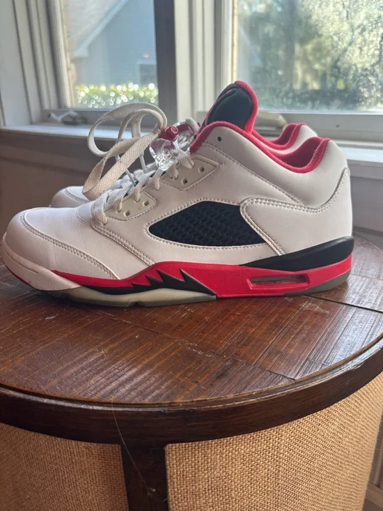 Nike Air Jordan 5 V Retro Low White Fire Red Black with box 11
