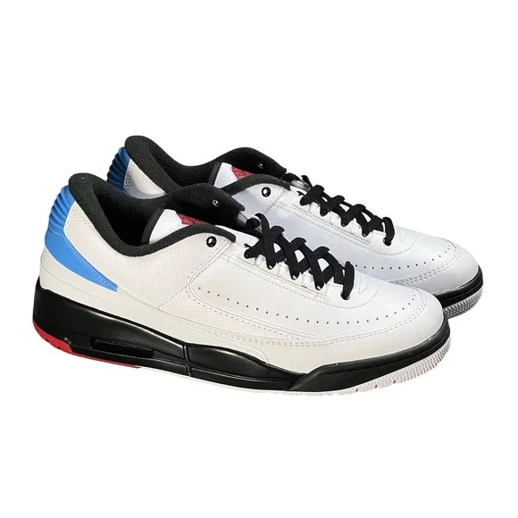 NEW Retro Jordan 2/3 Men 10.5 White Varsity Red Black Low Top Sneaker FD0383-104