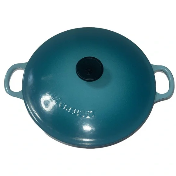 Rare Le Creuset Caribbean Blue 22cm Marmite Dutch Oven Cast Iron France