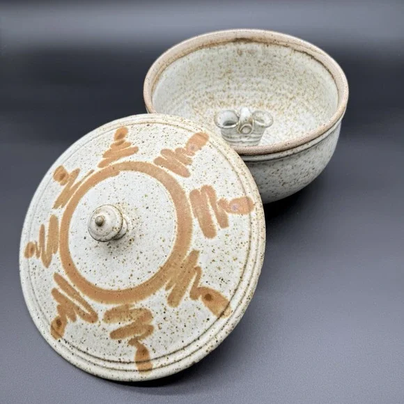 Speckled Hand Thrown Studio‎ Art Pottery Lidded Steamer Pot Cookware Bakeware