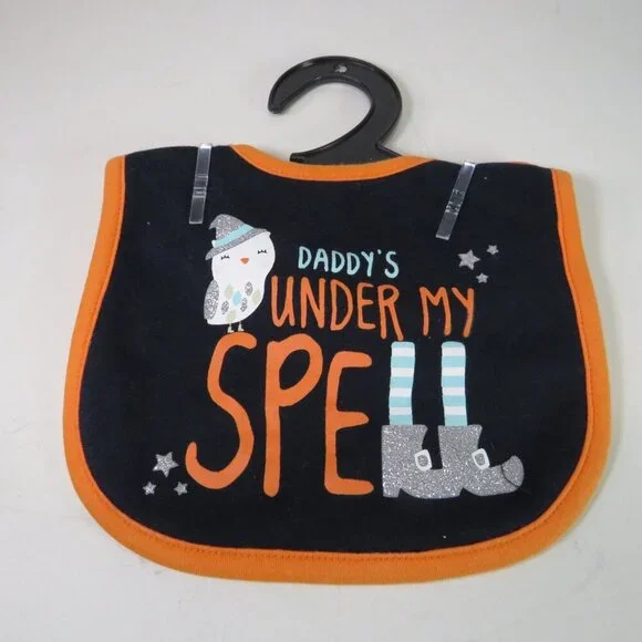 Baby Bib Daddy's under my spell Owl  (can be part Baby Halloween costume)