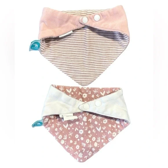 Baby Bibs Reversible Snap Closure Set of 2 NWOT
