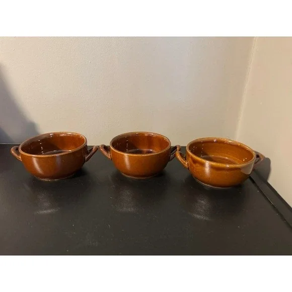 Boston Warehouse Crock Brown Glaze Vintage 1993. Excellent Condition. Set Of 3.