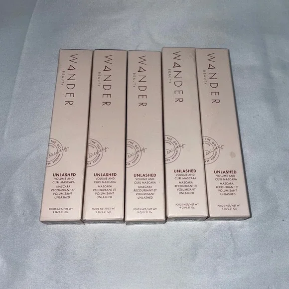 Wander Beauty Unleashed Volume and Curl Mascara Tarmac Black 9g Lot of 5 New