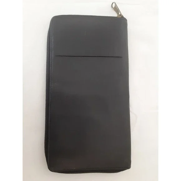 USA‎ Long Lthr P-port Blk Wallet holds P-port,scheds,cr cds,note paper,Pen etc.