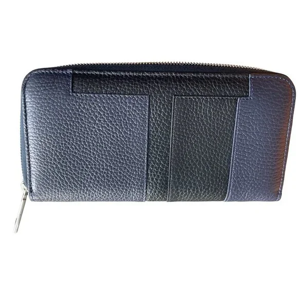 Tod's Italy‎ Blue Zip Continental Wallet Black T-panel, XAMTTTA0400FFX178L
