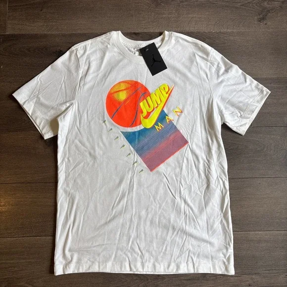 Nike Jordan Jumpman T Shirt Men's Medium Basketball Crewneck White Retro NWT