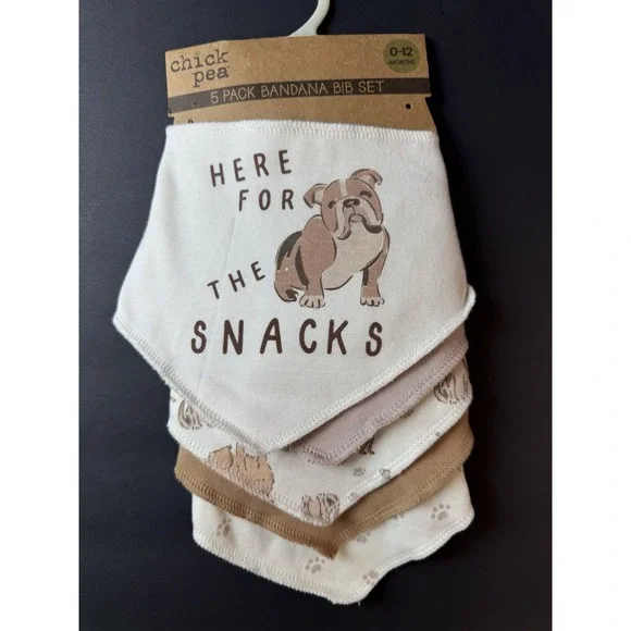 NEW 5 Baby Drool‎ Bibs Hook & Loop Closure 