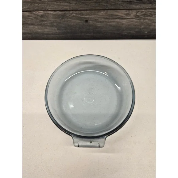 Vintage Pyrex Flameware Blue Tinted Glass Skillet‎ Saucepan Tab Handle 817-B USA