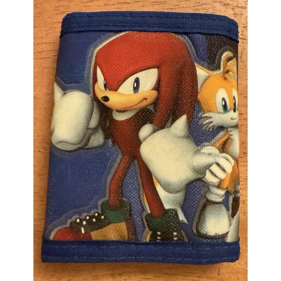 Sonic‎ the Hedgehog Tri-Fold Self Fastening Nylon Wallet. Embossed