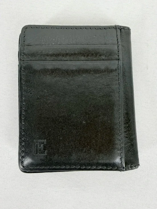 WILL Black Leather Slim Credit Card Wallet