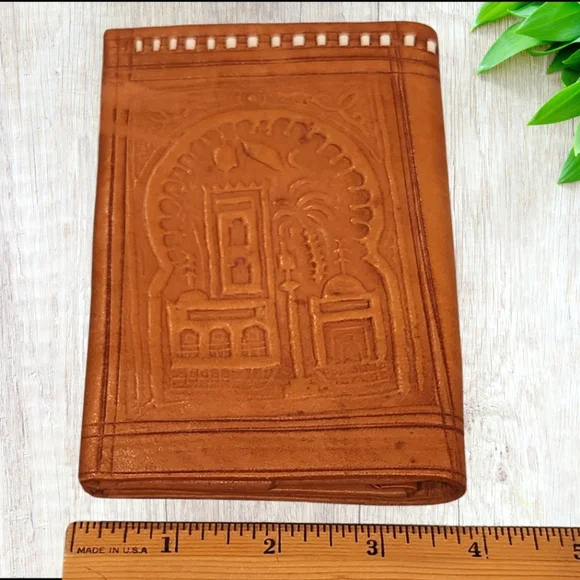 Vintage‎ Moroccan Wallet Genuine Leather Bi-fold Handmade Pocket Unisex