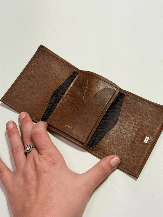 Rolfs brown textured leather‎ bifold wallet