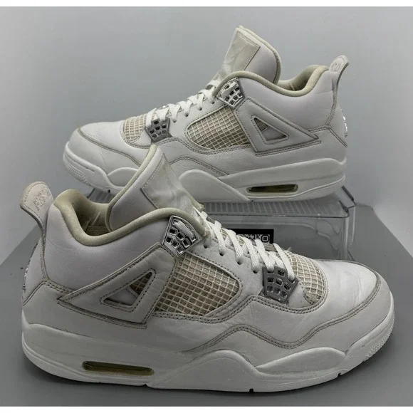 Nike Air Jordan 4 Retro Pure Money White 2017 Sneakers 308497-100 Mens Size 12