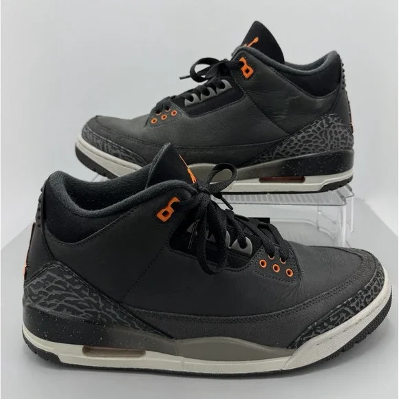 Nike Air Jordan 3 Retro Mid Night Stadium Black/Orange FEAR Pack Men's Size 11