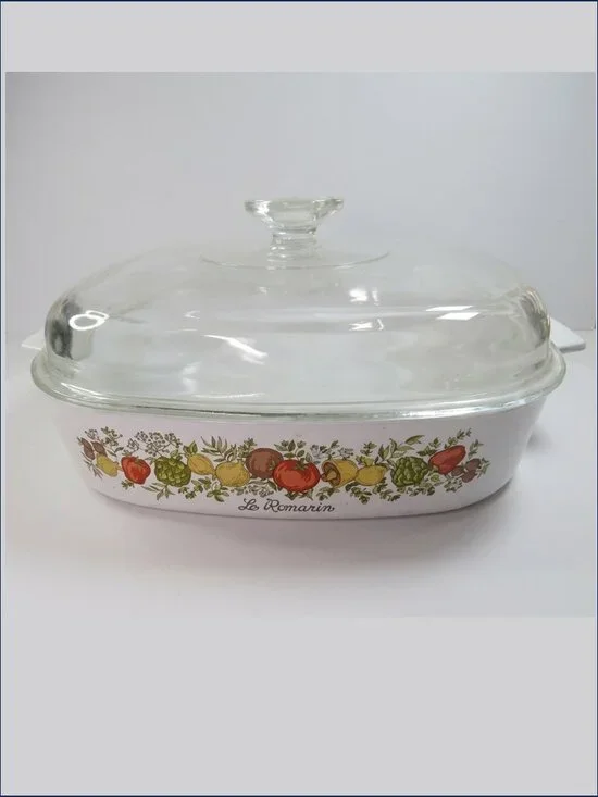 vintage Corning Ware A-10 Casserole Dish 2.5 Qt Spice O' Life Le Romarin w Lid