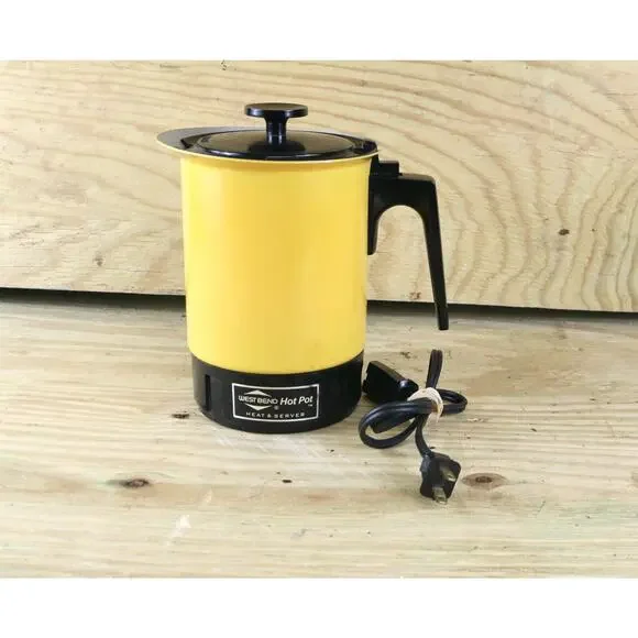 WestBend Hot Pot Instant Electric 6 Qt Vintge Yellow USA