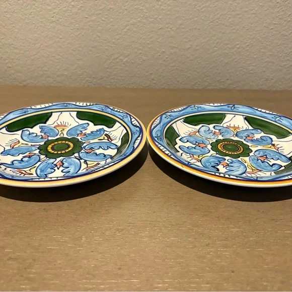 Colorful Ceramic Plates with Floral Design