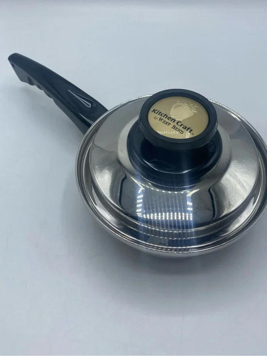 Kitchen Craft West Bend Skillet Pan Stainless Steel Vented Lid 1 Quart Vintage