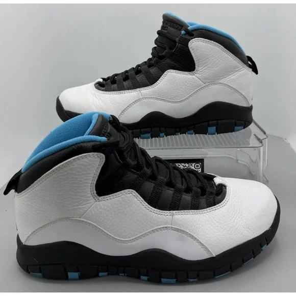 Air Jordan 10 Retro Powder Blue 2014 White/Black/Powder Blue 310805-106 Size 8.5