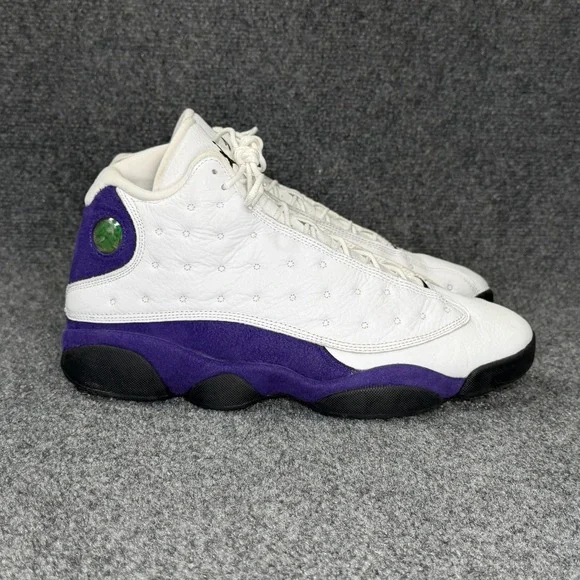 Jordan 13 Retro Shoes Men's 12 White Purple Lakers Athletic Hooping‎ Sneakers