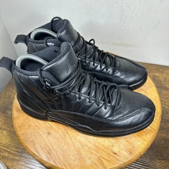 Jordan 12 Retro Winterized Triple Black Mens Basketball Shoes BQ6851-001 Size 10