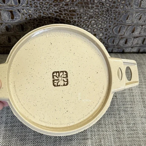 LittonWare Microwave Cookware 2 Cup Round Bowl 39278 w Lid 39277 Vintage Used