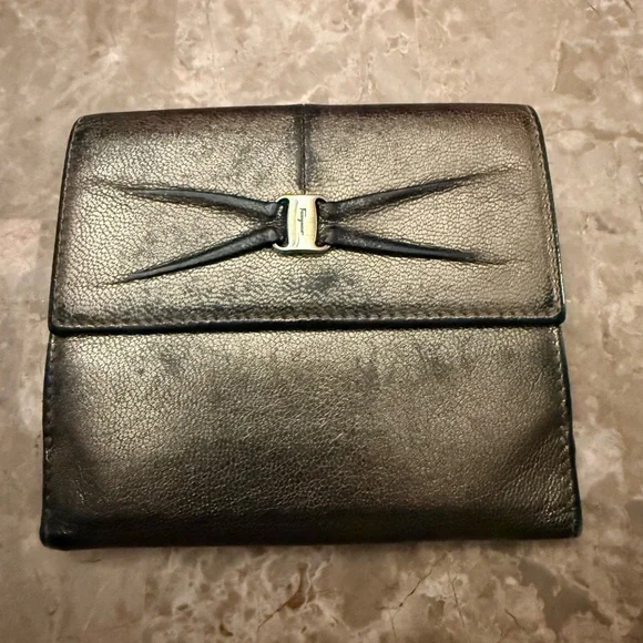 Salvatore Ferragamo Metallic Leather wallet