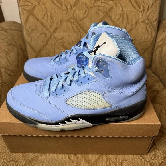 Size 10.5 Men‎ Jordan 5 Retro UNC University Blue Pre Owned DV1310-401 No Box