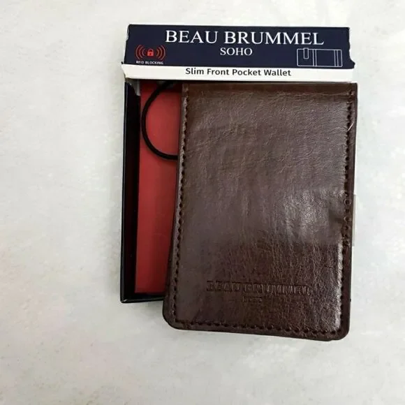Beau Brummel Soho Money Clip Slim Pocket Wallet New